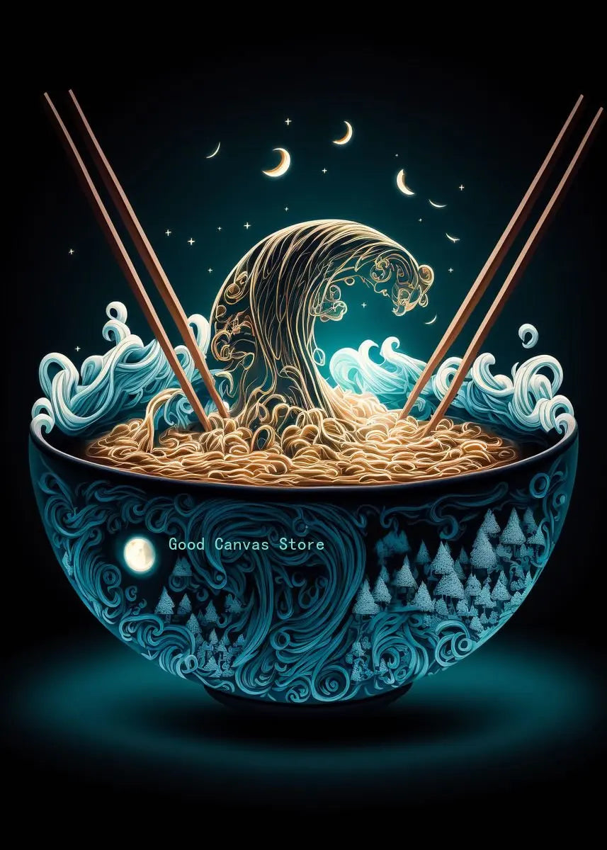 Neon Food Canvas Art
