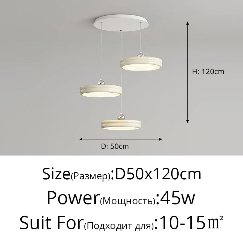 DecorBites™ Circular Modern Chandelier Pendant Light Dimmable Indoor Lamp for Dining & Kitchen Island