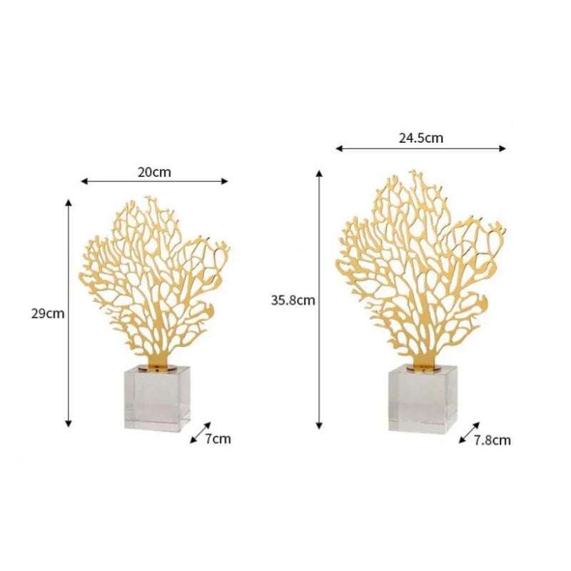 DecorBites™ Golden Hollow Tree Glass Ornament - Decorative Metal Figurine