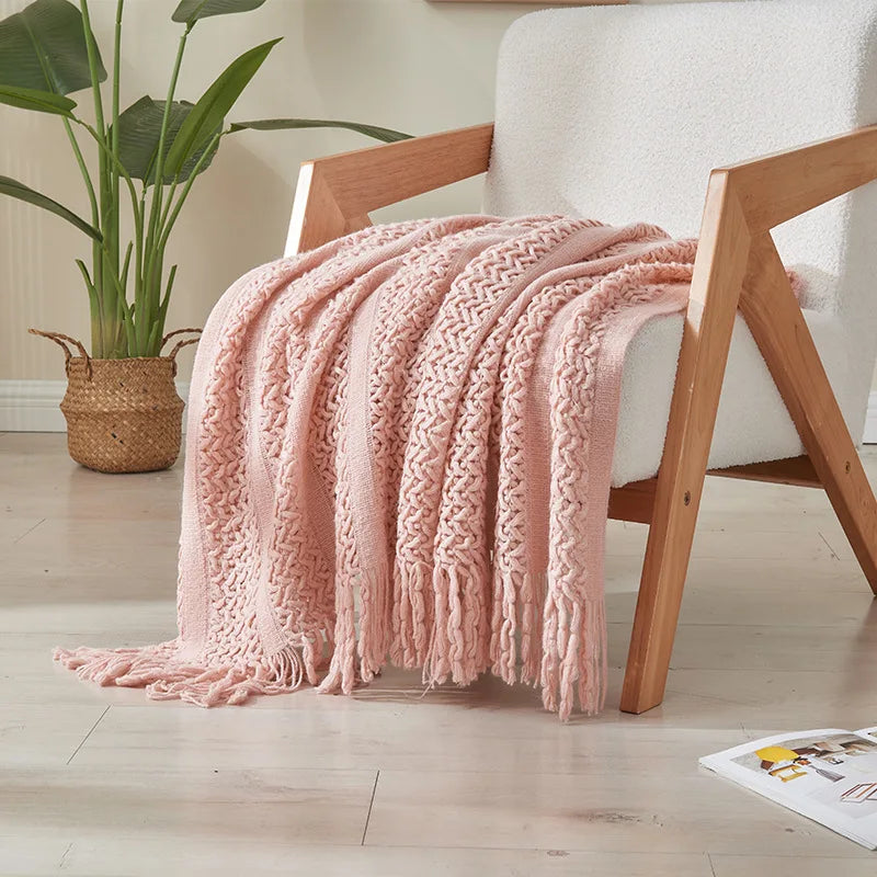 Solid Color Knit Blanket
