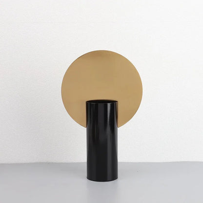 DecorBites™ Geometric Cylinder Vase with Artificial Flowers - Modern Home Decor