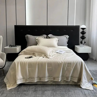 DecorBites™ Eucalyptus Fiber Summer Quilt Bedding Set with Cool Feeling, Soft Silky Comforter & Bed Sheet Set
