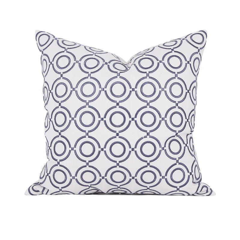 DecorBites™ Geometric Embroidered Noble Cushion Covers for Living Room Sofa
