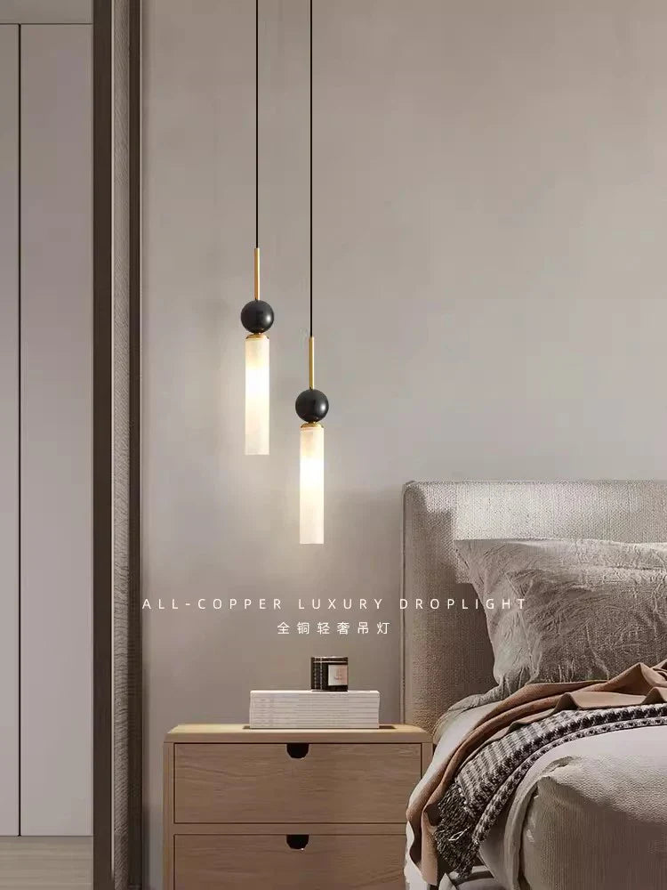 DecorBites™ Copper Wall Lamp: Modern Nordic Marble Pendant Light for Living Room & Bedroom
