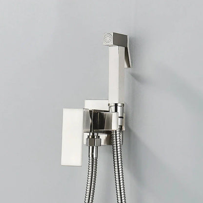DecorBites™ Bidet Shower Faucet Set: Matte Black Brass Hygienic Spray Tap with Hot/Cold Mixer