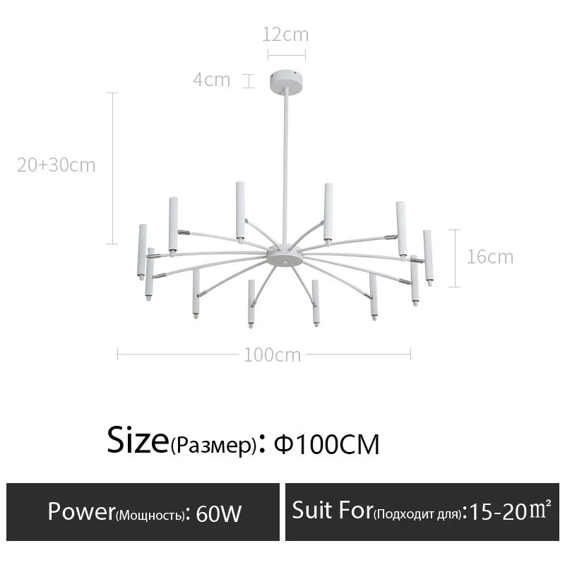 Nordic LED Ceiling Light Gold 24-Head D130cm