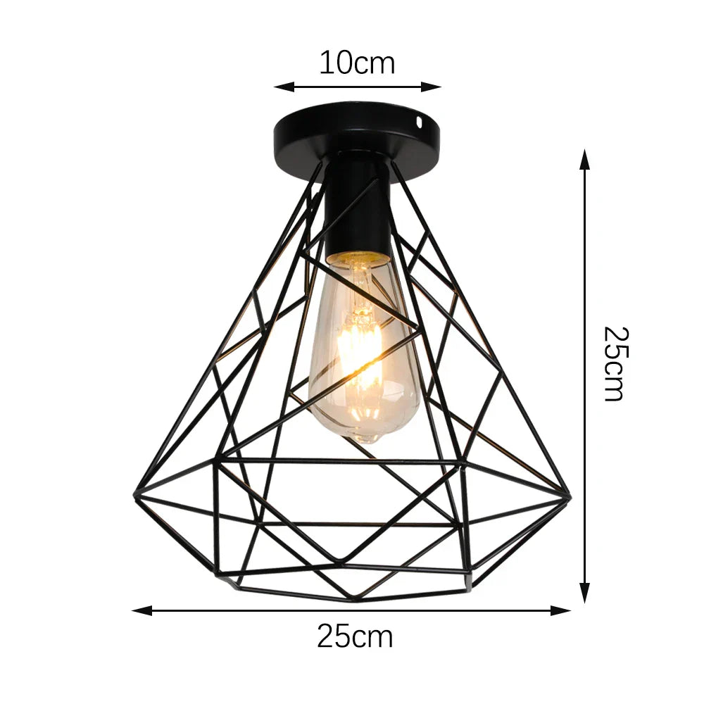 DecorBites™ Industrial LED Ceiling Light: Modern Retro Loft Plafonniers for Living Room Kitchen Cage Home Decor