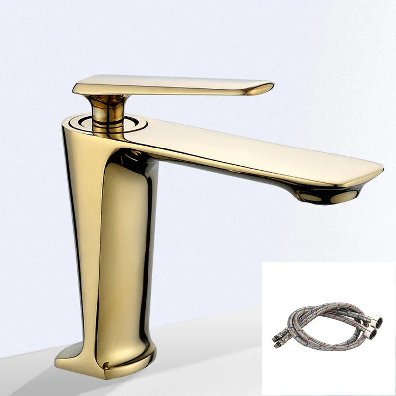 Chrome Basin Mixer Faucet With Single Handle