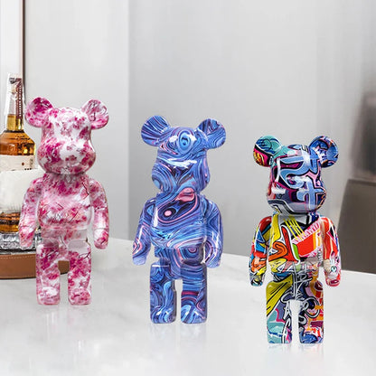 DecorBites™ Graffiti Bear 27cm Figurine | Modern Home Decor Statue & Money Jar