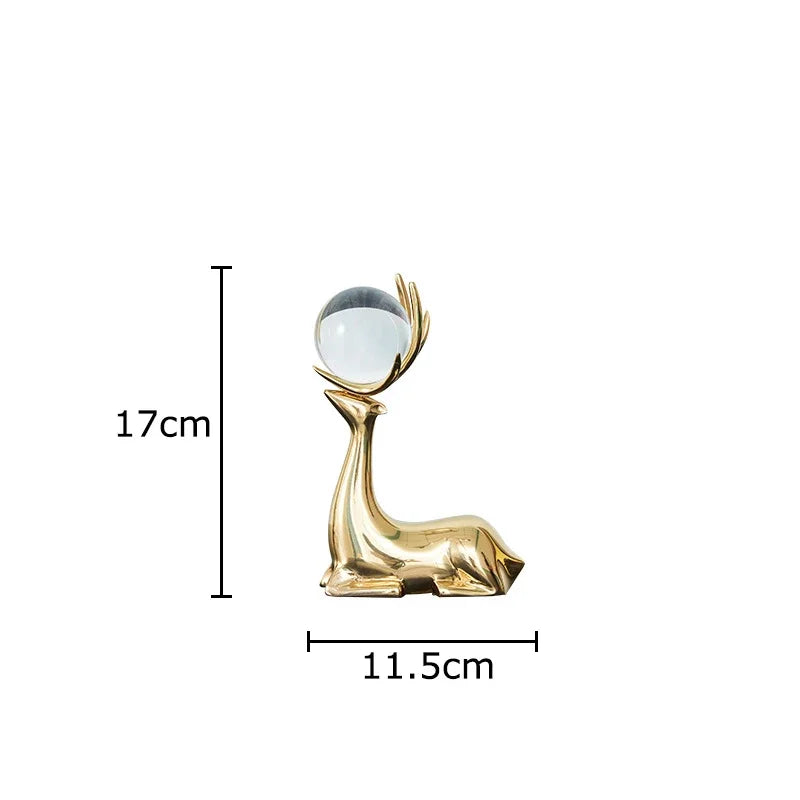 Gold Crystal Antler Sculpture