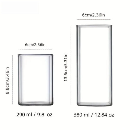 DecorBites™ Creative Square Glass Cold Drink Cup - Large Capacity Iced Coffee and Milk Tea Cup