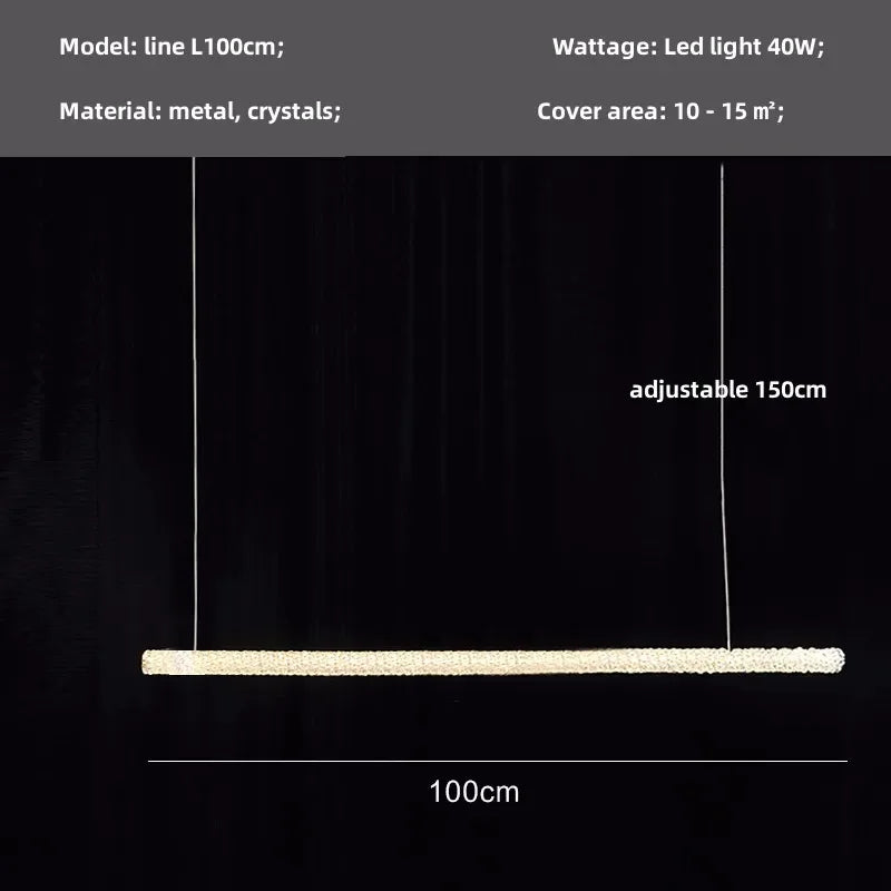 DecorBites™ Crystals Pendant Lights: Modern Dimmable Chandelier for Luxury Living Room, Dining, Bedroom