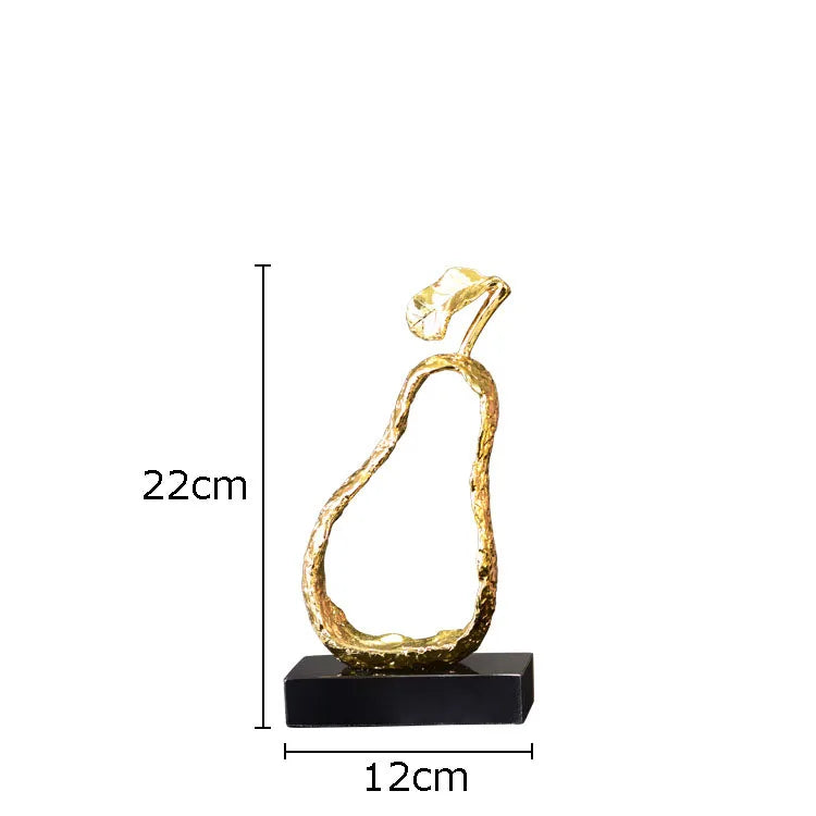DecorBites™ Fruit Shaped Metal Crafts Apple/pear Hollow Out Sculpture Modern Home Decor