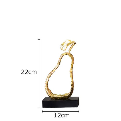DecorBites™ Fruit Shaped Metal Crafts Apple/pear Hollow Out Sculpture Modern Home Decor