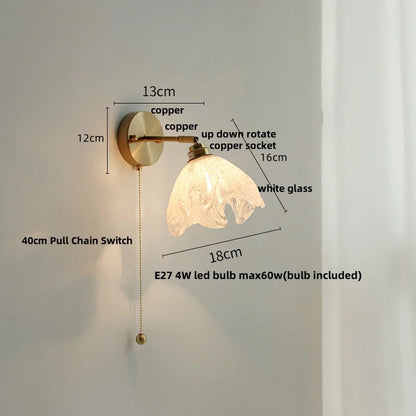 DecorBites™ Green Glass LED Wall Sconce, Modern Nordic Rotate Copper Stair Light