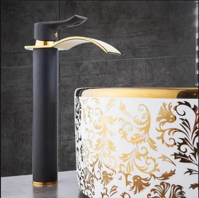 Gold White Waterfall Faucet