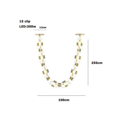 DecorBites™ Crystal Gold Chain Chandelier Ceiling Lamp for Home Décor