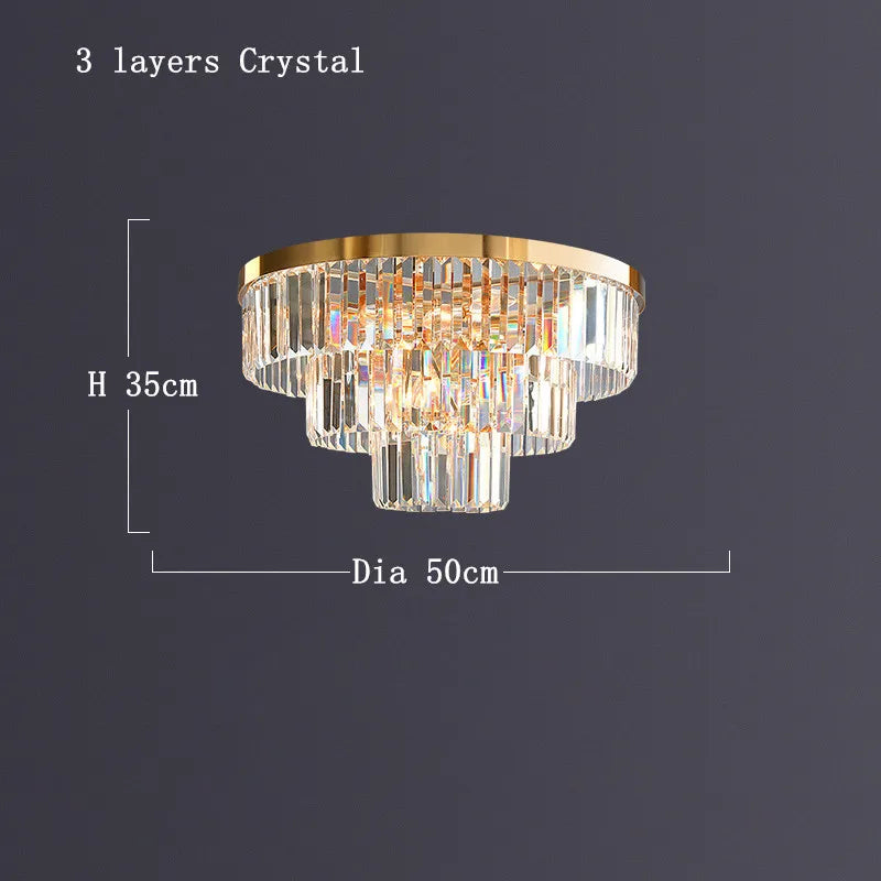 DecorBites™ Gold LED Crystal Ceiling Light: Luxury Home Decor Fixture