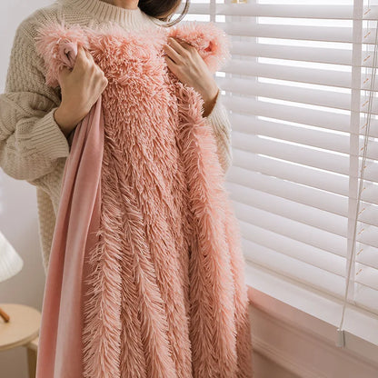 DecorBites™ Cozy Faux Fur Throw Blanket for All Seasons