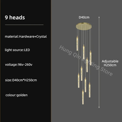 DecorBites™ Crystal Chandelier: Modern Luxury Pendant Lighting for Home Decor