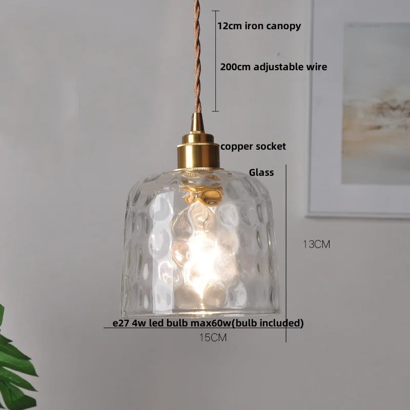 DecorBites™ Copper Glass LED Pendant Lamp: Modern Nordic Kitchen Dining Room Lighting
