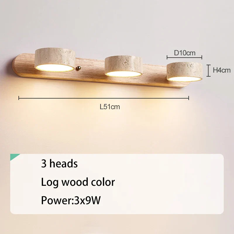 Stone Retro Wall Mirror Light