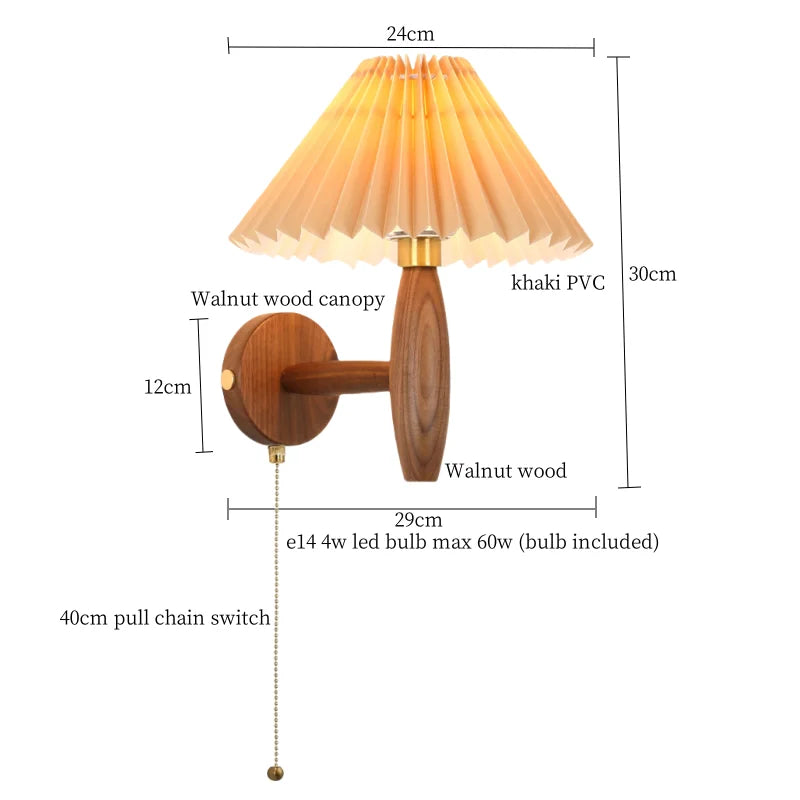 Walnut LED Wall Sconce Vintage Loft Style