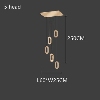DecorBites™ Gold Lustre Oval Acrylic Chandelier for Dining and Living Spaces