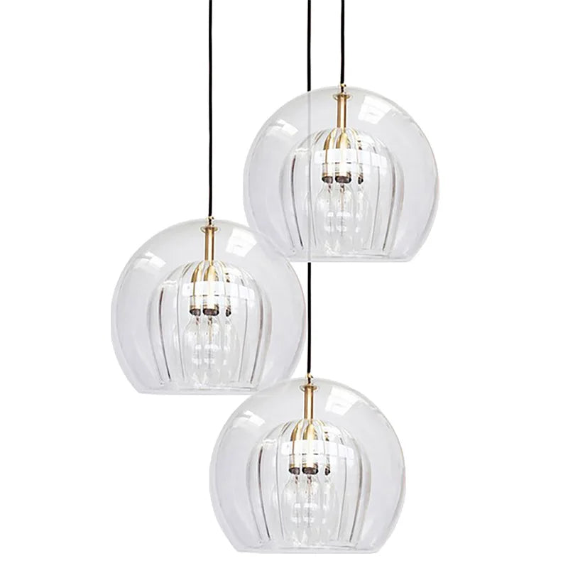 Gold Glass Ball Pendant Light