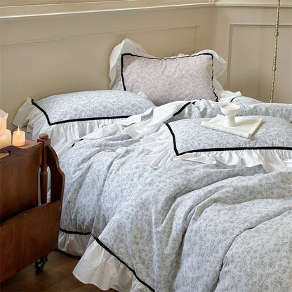DecorBites™ Cotton Bedding Sets: Sheet, Pillowcase, Duvet Cover, Queen King RU
