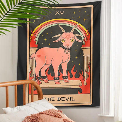 DecorBites™ Devil Tarot Goat Wall Hanging Tapestry - Home Decor Hippie Dorm Room