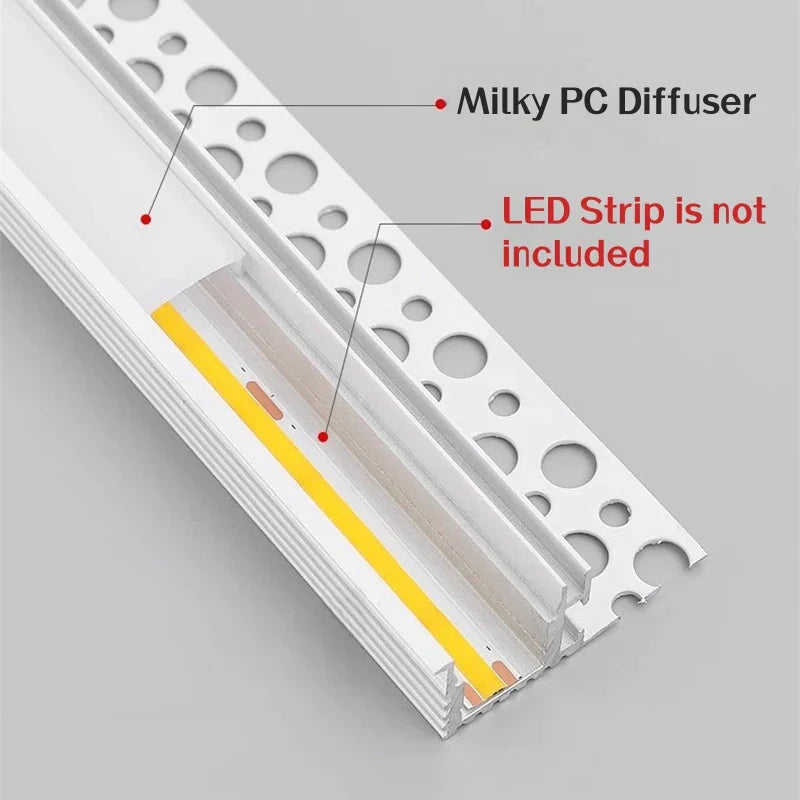 DecorBites™ LED Aluminum Profile Recessed Waist Line Channel for Backlighting Corners