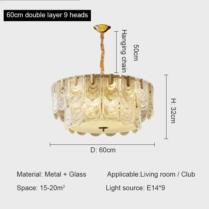 DecorBites™ Elegant Crystal Chandelier for Living Room, Restaurant, and Bedroom Lighting