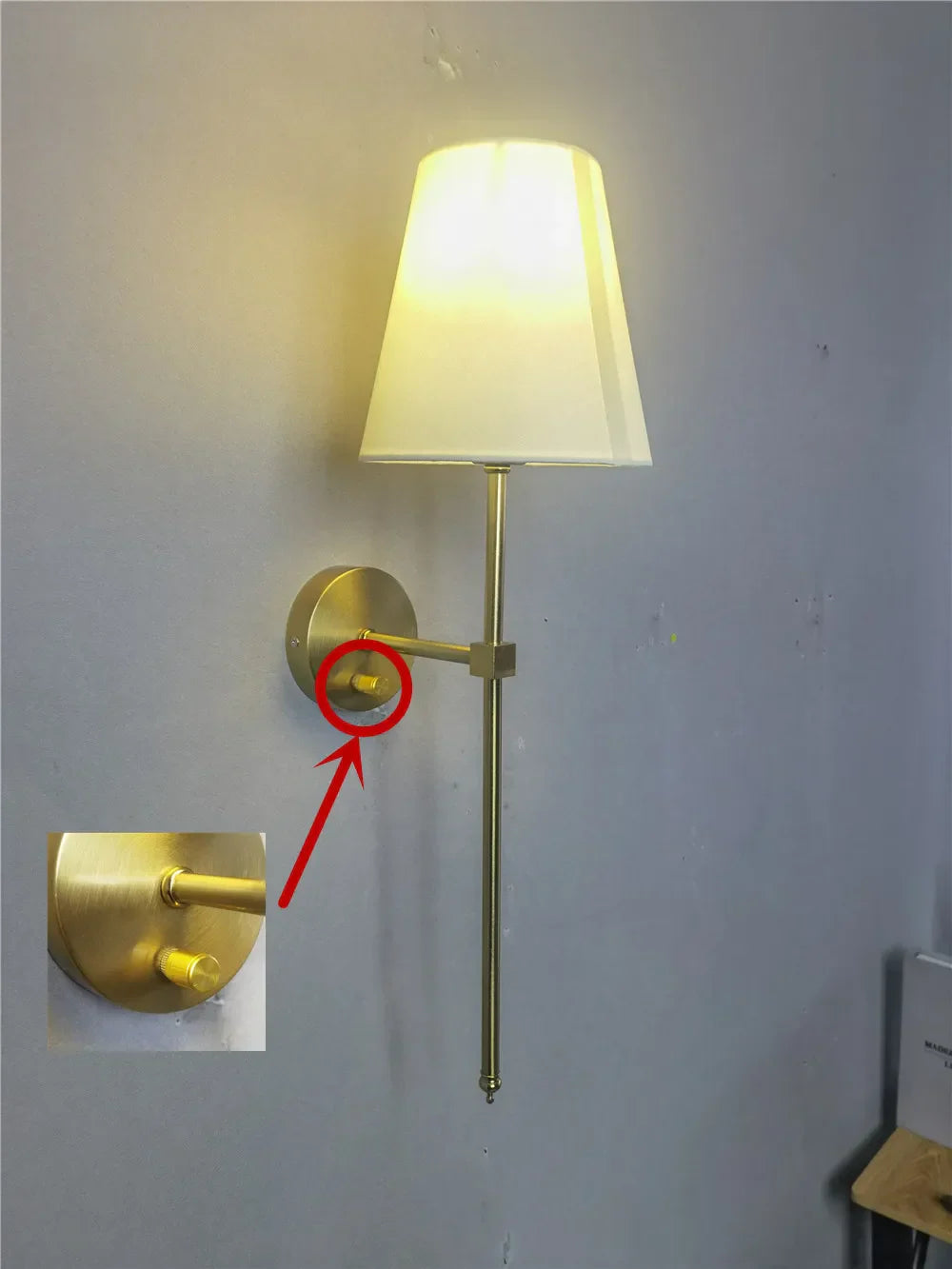 Gold Cloth Wall Sconce