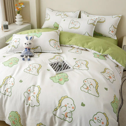 DecorBites™ Lattice Plant Geometric Pattern Bedding Set with Sheet Pillows