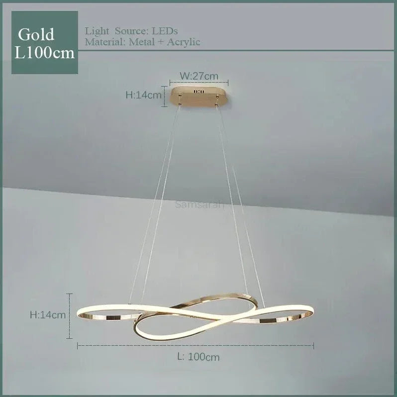 LED Chandelier Remote Dimming Gold