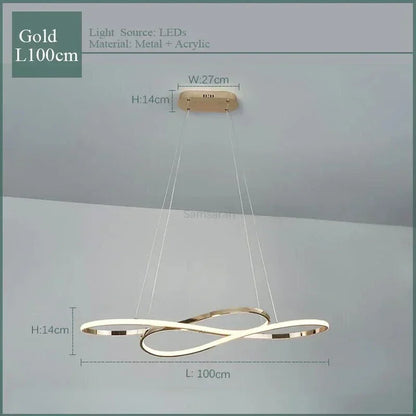 LED Chandelier Remote Dimming Gold