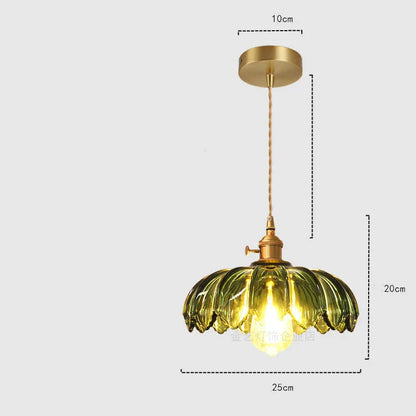 DecorBites™ Glass Industrial Pendant Light: Loft Style Fixture with Copper Socket for Home Decor