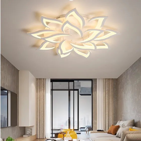 DecorBites™ Lotus Chandelier: Modern LED Ceiling Light Fixture for Home, Living Room, Bedroom.