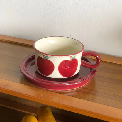 DecorBites™ Fruits Pattern Porcelain Coffee Mug Set for Dining Table and Afternoon Tea