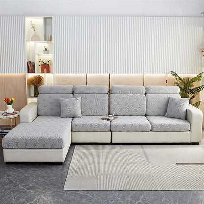 DecorBites™ Jacquard Velvet Sofa Seat Covers: Luxury Polar Fleece Stretch Protector