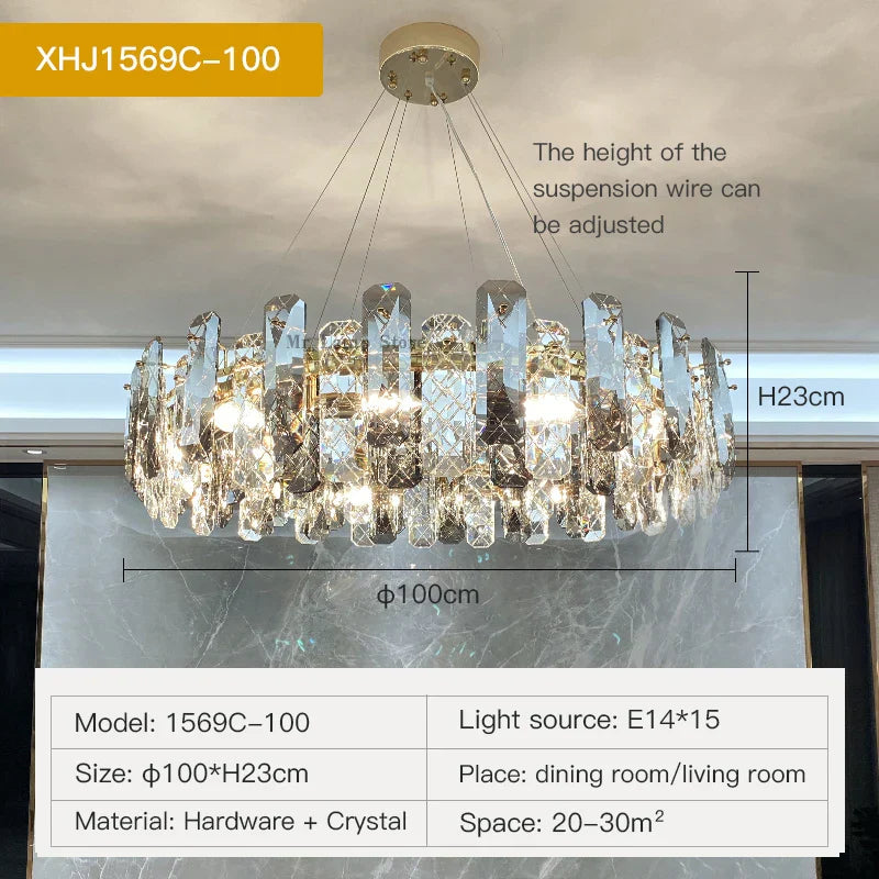 DecorBites™ Crystal LED Chandelier for High-end Living Spaces