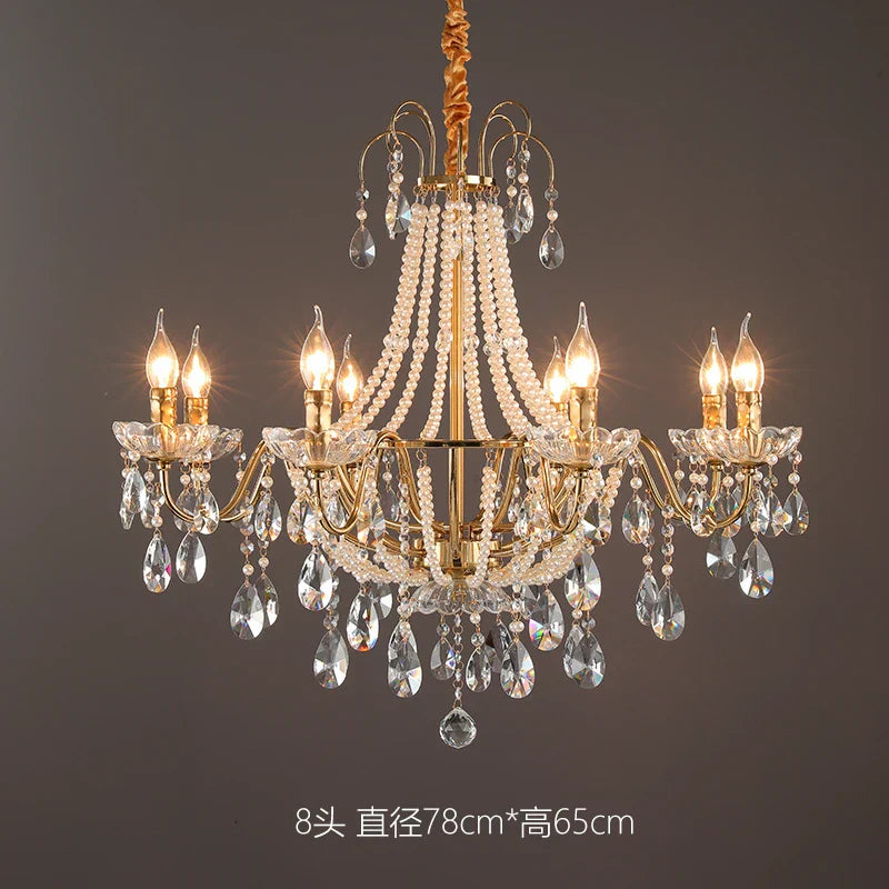 DecorBites™ French Pearl Chandelier, Elegant Retro Design for Luxurious Living Spaces