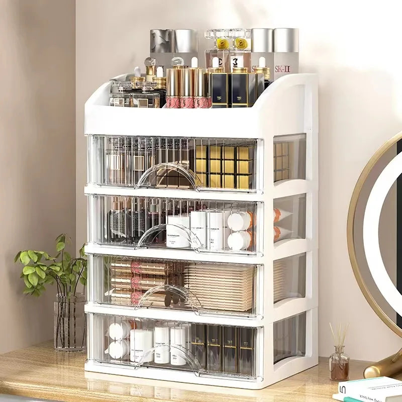 DecorBites™ 4 Tier Makeup Drawer Organizer for Jewelry & Cosmetic Storage
