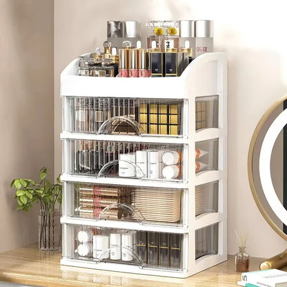 DecorBites™ 4 Tier Makeup Drawer Organizer for Jewelry & Cosmetic Storage