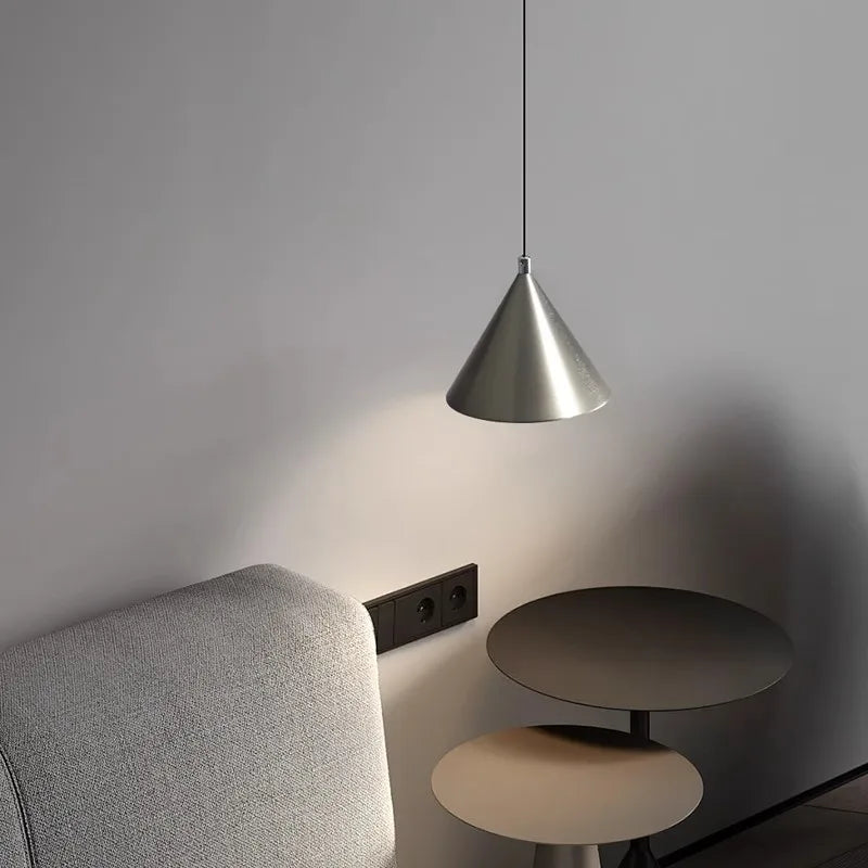 Minimalist Black Conical Aluminum Pendant Light