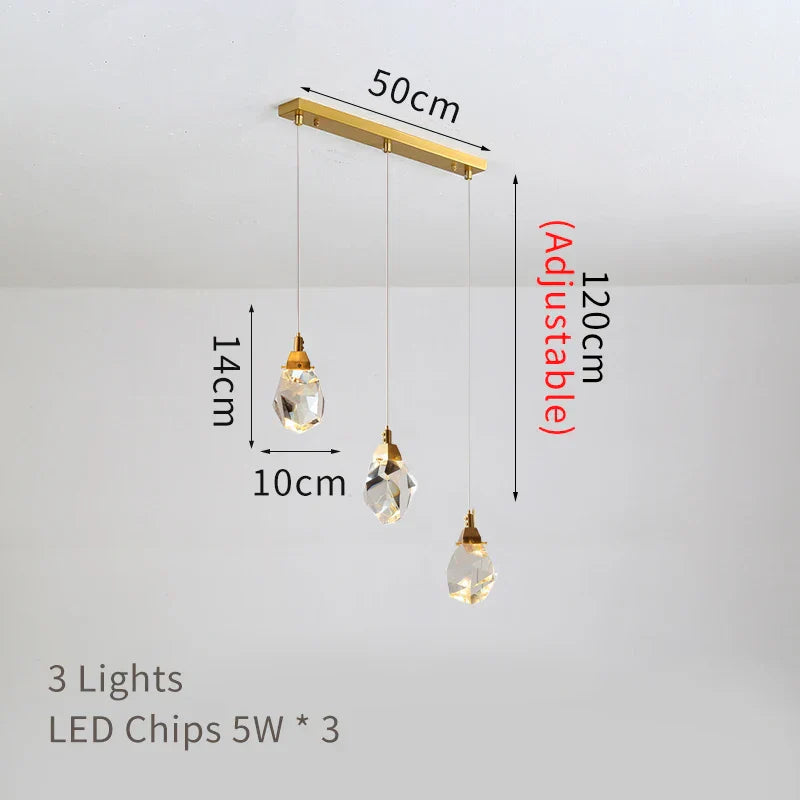 DecorBites™ Crystal LED Chandelier: Modern Staircase & Living Room Pendant Light Fixture
