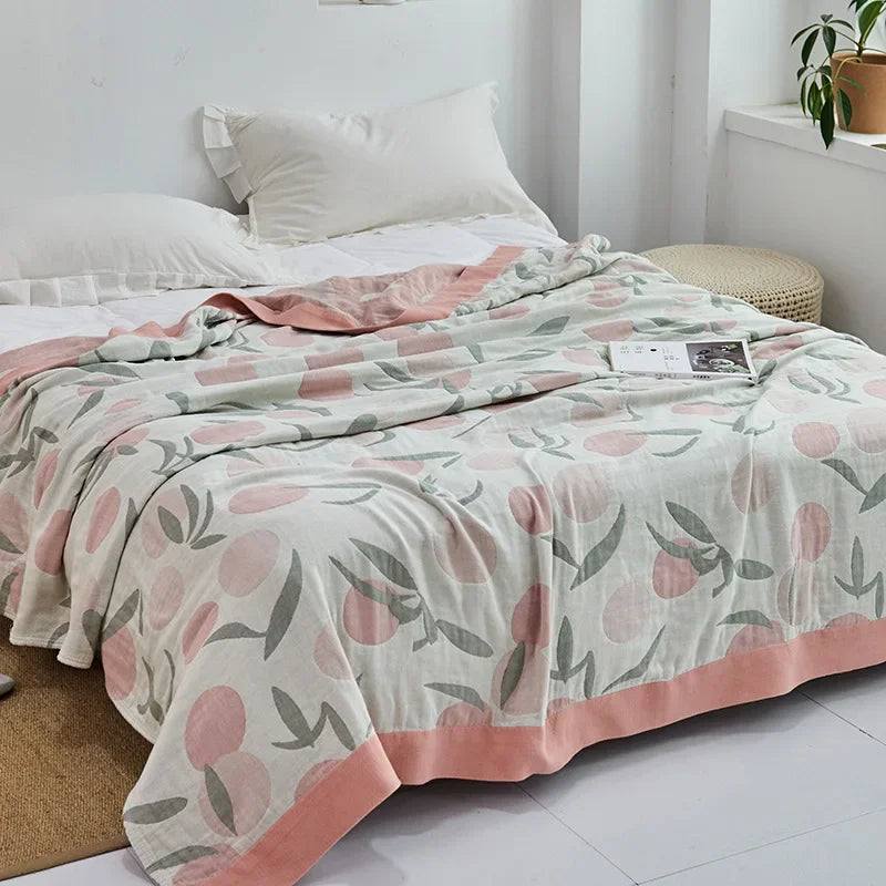 DecorBites™ Cotton Gauze Towel Throw Blanket - Soft and Cozy Bedspread for All Seasons