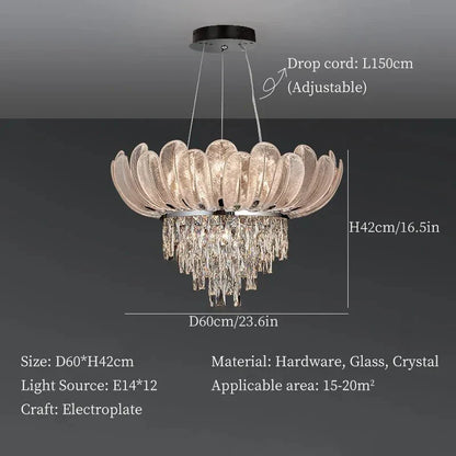 DecorBites™ Crystal Crown Chandelier: Luxe Ceiling Light for Home, Shop & Lobby