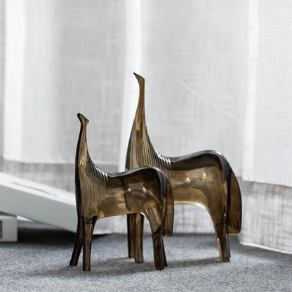 DecorBites™ Horse Couple & Foal Sculpture Set - Abstract Animal Ornaments for Home Decor